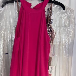 Fuscia is dress! Flattering neckline! Never worn.